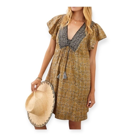 Anthropologie Astrid tunic mini dress Size XS in black motif. New with tag - Picture 2 of 14